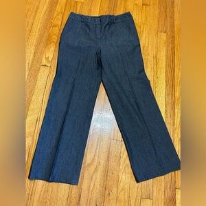 Sandro Woman's Office Casual Cotton Blend Pants Sz 10 Black/Grey Denim look